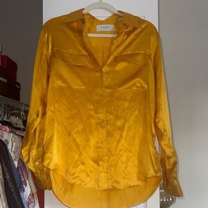 Equipment Mustard Satin Button-Down Shirt